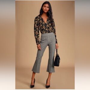 NWOT Lulu’s Brylee Heather Grey Marled Knit Trouser Pants